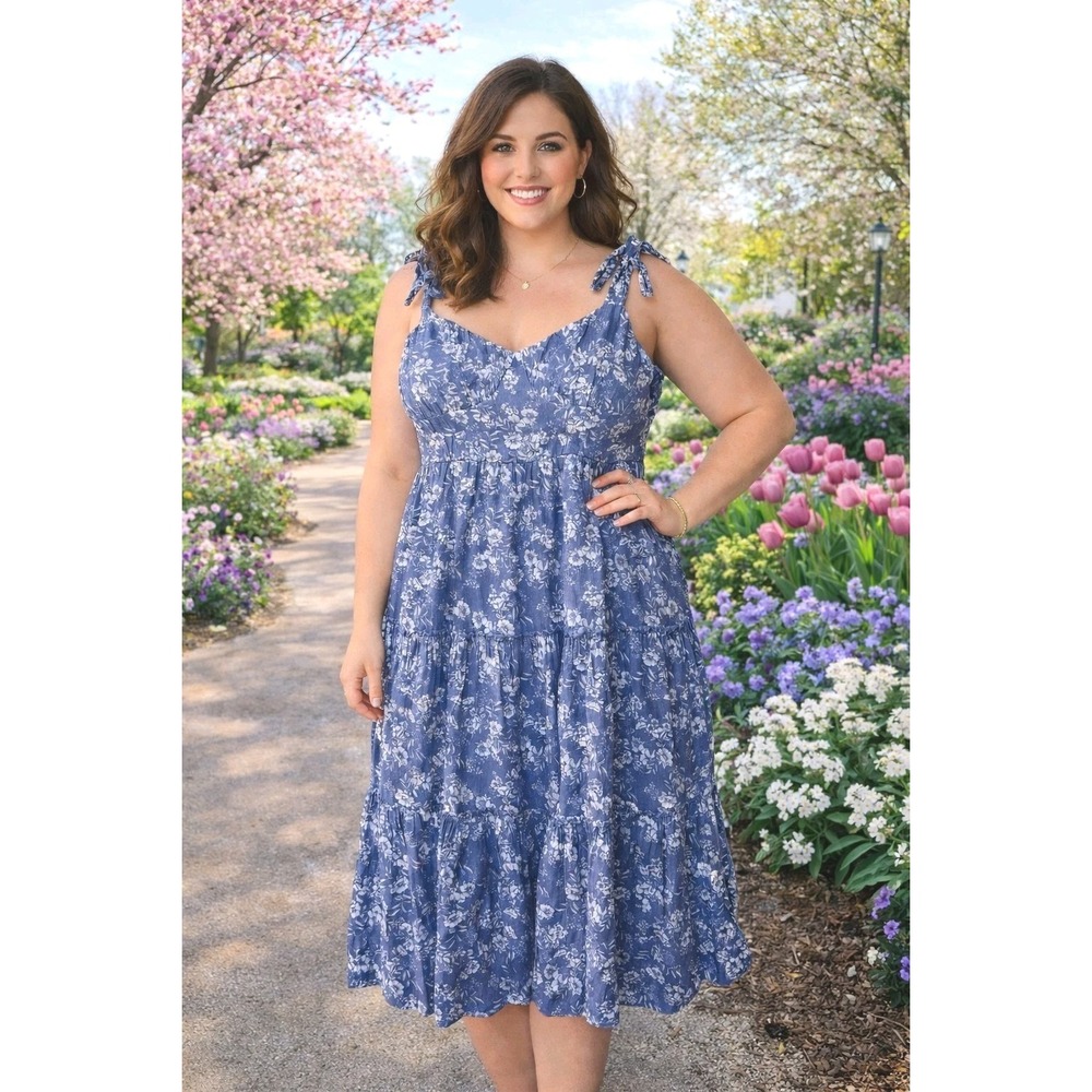Trixx Dress Womens Size Large Floral Cottagecore Midi Fairy Summer Spring